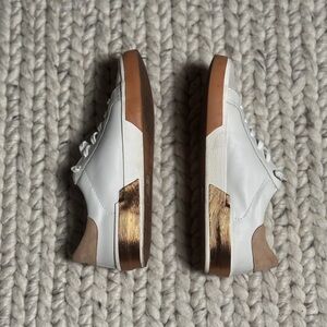 DOLCE VITA: Zina White and Tan Sneakers